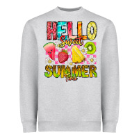 Heather Grey Hello Sweet Summer Time Heavyweight Sweatshirt - CowhideDigitalArt