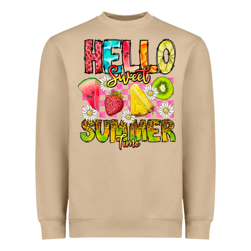 Hello Sweet Summer Time Heavyweight Sweatshirt by CowhideDigitalArt | Teevron
