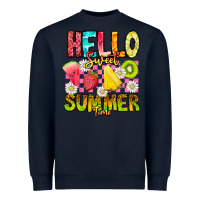 Navy Hello Sweet Summer Time Heavyweight Sweatshirt - CowhideDigitalArt