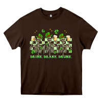 Chocolate Brown st. patrick's day skeletons drink drank drunk Heavy Core Tee - Artiststas