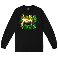 Black St. Patrick's Day Cow Long Sleeve Tee - HowdyJamesFarm