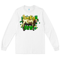 White St. Patrick's Day Cow Long Sleeve Tee - HowdyJamesFarm