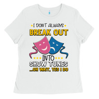 White My Brain is 95% Show Tunes. Funny Theatre Gift. Ladies Tee - Bettercallsaul