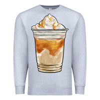 Heather Grey iced caramel frappuccino coffee Premium Sweatshirt - BarkalooDesign