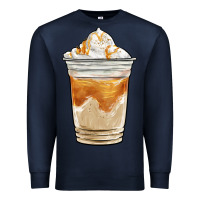 Navy iced caramel frappuccino coffee Premium Sweatshirt - BarkalooDesign
