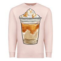 Pale Pink iced caramel frappuccino coffee Premium Sweatshirt - BarkalooDesign