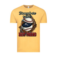 Vintage Mustard Diamonds are a girl's best friend Baseball Vintage Tee - HowdyJamesFarm