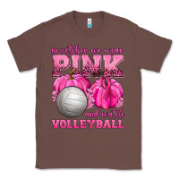 Chestnut In October We Wear Pink and Watch Volleyball Classic Tee - texasbilliewilder