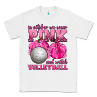 White In October We Wear Pink and Watch Volleyball Classic Tee - texasbilliewilder