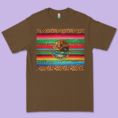 Serape Leopard Mexican Premium Tee Designed By Jasminsmagicworld