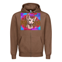 Chestnut purple glitter roses sphynx cat Zipper Hoodie - LillyAllenDesigns