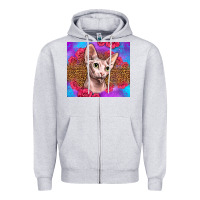 Heather Grey purple glitter roses sphynx cat Zipper Hoodie - LillyAllenDesigns