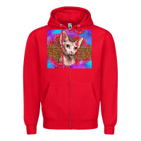 Red purple glitter roses sphynx cat Zipper Hoodie - LillyAllenDesigns