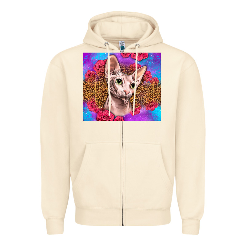 Purple Glitter Roses Sphynx Cat Zipper Hoodie by LillyAllenDesigns | Teevron