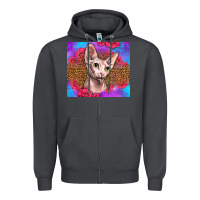 Smoke purple glitter roses sphynx cat Zipper Hoodie - LillyAllenDesigns