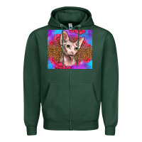 Sports Green purple glitter roses sphynx cat Zipper Hoodie - LillyAllenDesigns