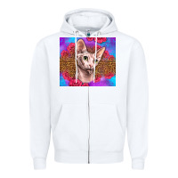 White purple glitter roses sphynx cat Zipper Hoodie - LillyAllenDesigns