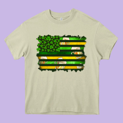 St Patrick's Day American Flag Heavy Core Tee Designed By Artiststas