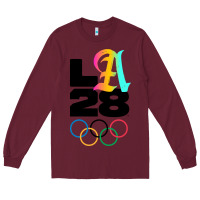 Burgundy 2028 summer olympics Long Sleeve Tee - FloraArt
