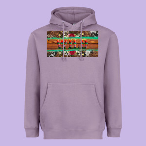 Western Wild And Floral Leopard  Cowhide Licanse Plate Heavyweight Hoodie Designed By Artiststas
