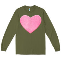 Army Green Valentines Pink Heart Long Sleeve Tee - FloraArt