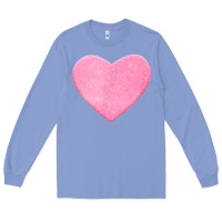 Colony Blue Valentines Pink Heart Long Sleeve Tee - FloraArt