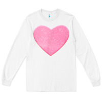 White Valentines Pink Heart Long Sleeve Tee - FloraArt