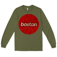 Army Green boston   simple red circle vintage Long Sleeve Tee - FloraArt