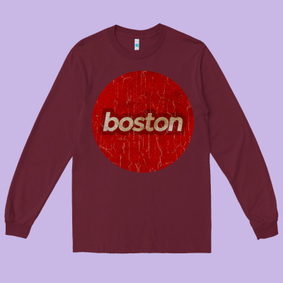 Boston   Simple Red Circle Vintage Long Sleeve Tee Designed By Floraart