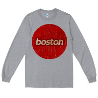 Heather Grey boston   simple red circle vintage Long Sleeve Tee - FloraArt