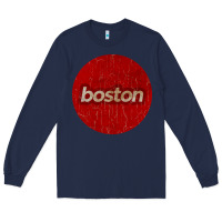 Navy boston   simple red circle vintage Long Sleeve Tee - FloraArt
