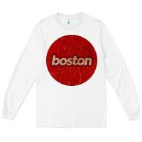 White boston   simple red circle vintage Long Sleeve Tee - FloraArt
