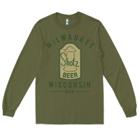 Army Green shotz beer worn Long Sleeve Tee - FloraArt