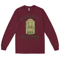 Burgundy shotz beer worn Long Sleeve Tee - FloraArt