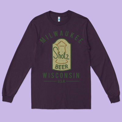 Shotz Beer Worn Long Sleeve Tee Designed By Floraart