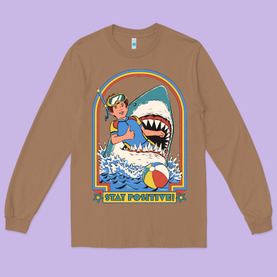 Stay Positive Classic Long Sleeve Tee Designed By Floraart