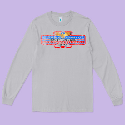 The American Honky Tonk Bar Association, Distressed   Garth Brooks Long Sleeve Tee Designed By Floraart