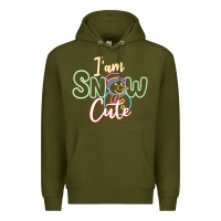 Army Green l am snow cute Premium Hoodie - CowhideDigitalArt