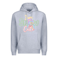 Heather Grey l am snow cute Premium Hoodie - CowhideDigitalArt