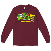 Burgundy Teacher St. Patrick's Day Long Sleeve Tee - HowdyJamesFarm