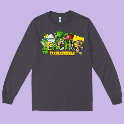 Teacher St. Patrick's Day Long Sleeve Tee Designed By Howdyjamesfarm
