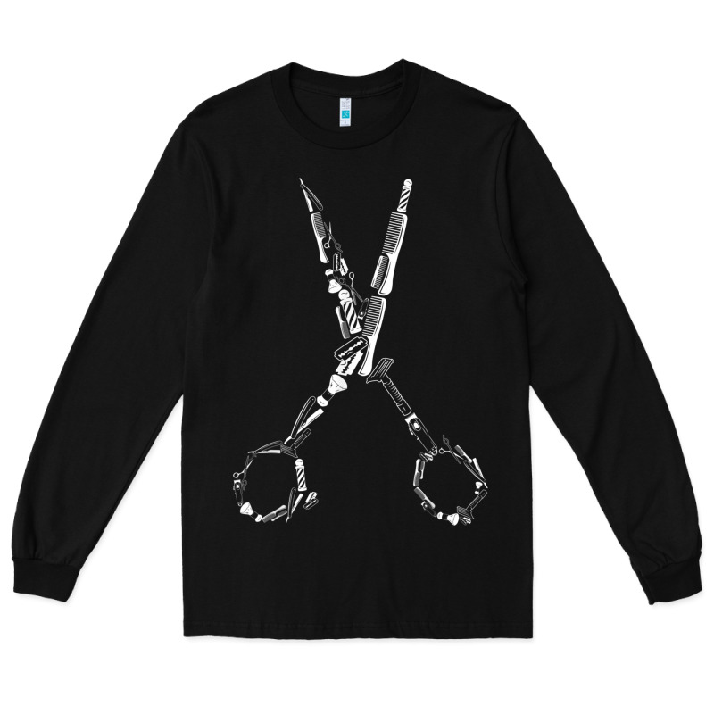 Barber Hairdresser For Barbershop Owner Gift Haircut Stylist Long Sleeve Tee by trangStudio | Teevron