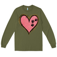 Army Green Pink Glitter Heart Long Sleeve Tee - Jasminsmagicworld