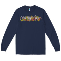 Navy Snow White And The Seven Dwarfs Marching In Line Long Sleeve Tee - FloraArt