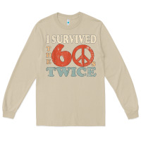Mushroom I Survived The Sixties 60s Twice Long Sleeve Tee - FloraArt