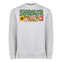 Heather Grey Summer Vibes Heavyweight Sweatshirt - CowhideDigitalArt