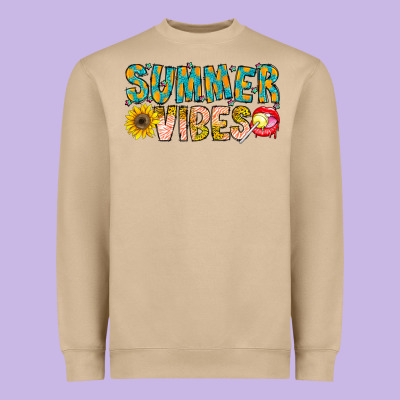 Summer Vibes Heavyweight Sweatshirt Designed By Cowhidedigitalart