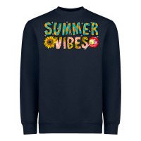 Navy Summer Vibes Heavyweight Sweatshirt - CowhideDigitalArt