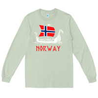 Matcha boat norwegian flag norway viking ship norway Long Sleeve Tee - FloraArt