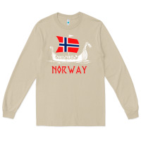 Mushroom boat norwegian flag norway viking ship norway Long Sleeve Tee - FloraArt